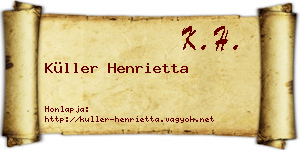 Küller Henrietta névjegykártya