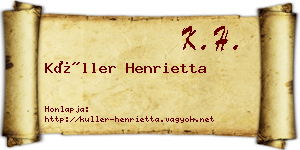 Küller Henrietta névjegykártya